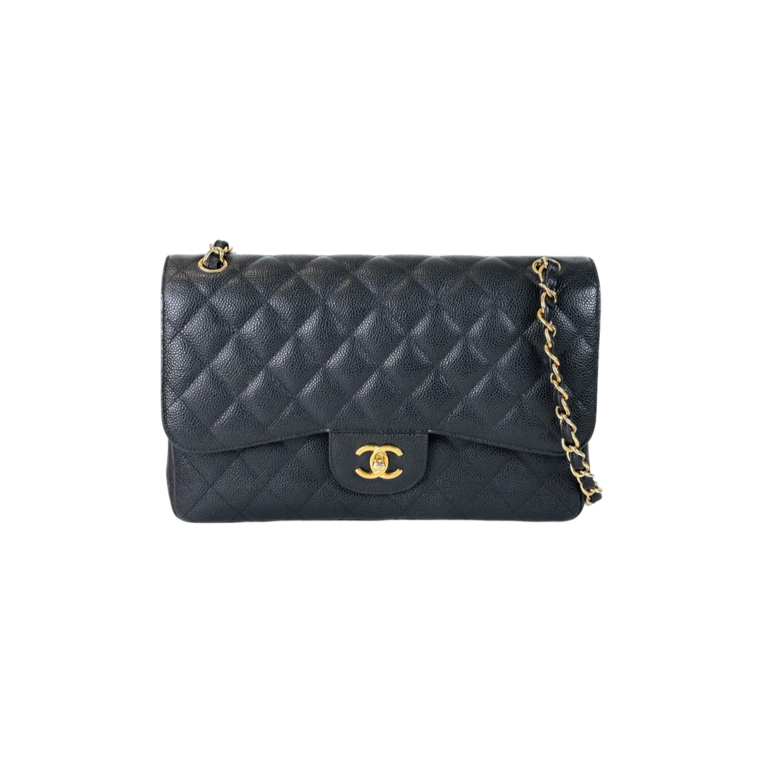 Chanel Classic Flap Jumbo Black Caviar Bag
