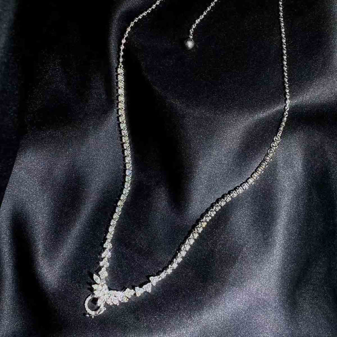 Natural White Diamond Universal Clasp Necklace D1.60ct,18K D-E SI