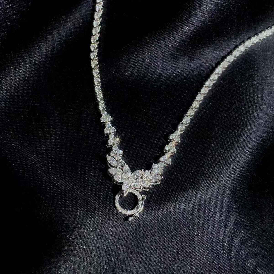 Natural White Diamond Universal Clasp Necklace D1.60ct,18K D-E SI