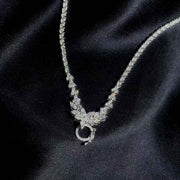 Natural White Diamond Universal Clasp Necklace D1.60ct,18K D-E SI