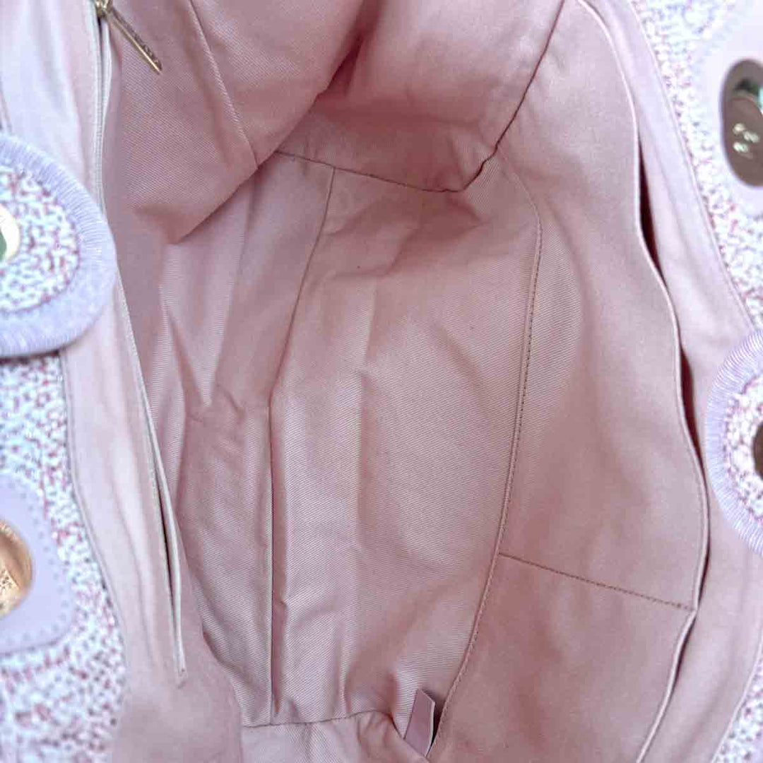 Chanel  Deauville Pink Small Tweed Tote Bag