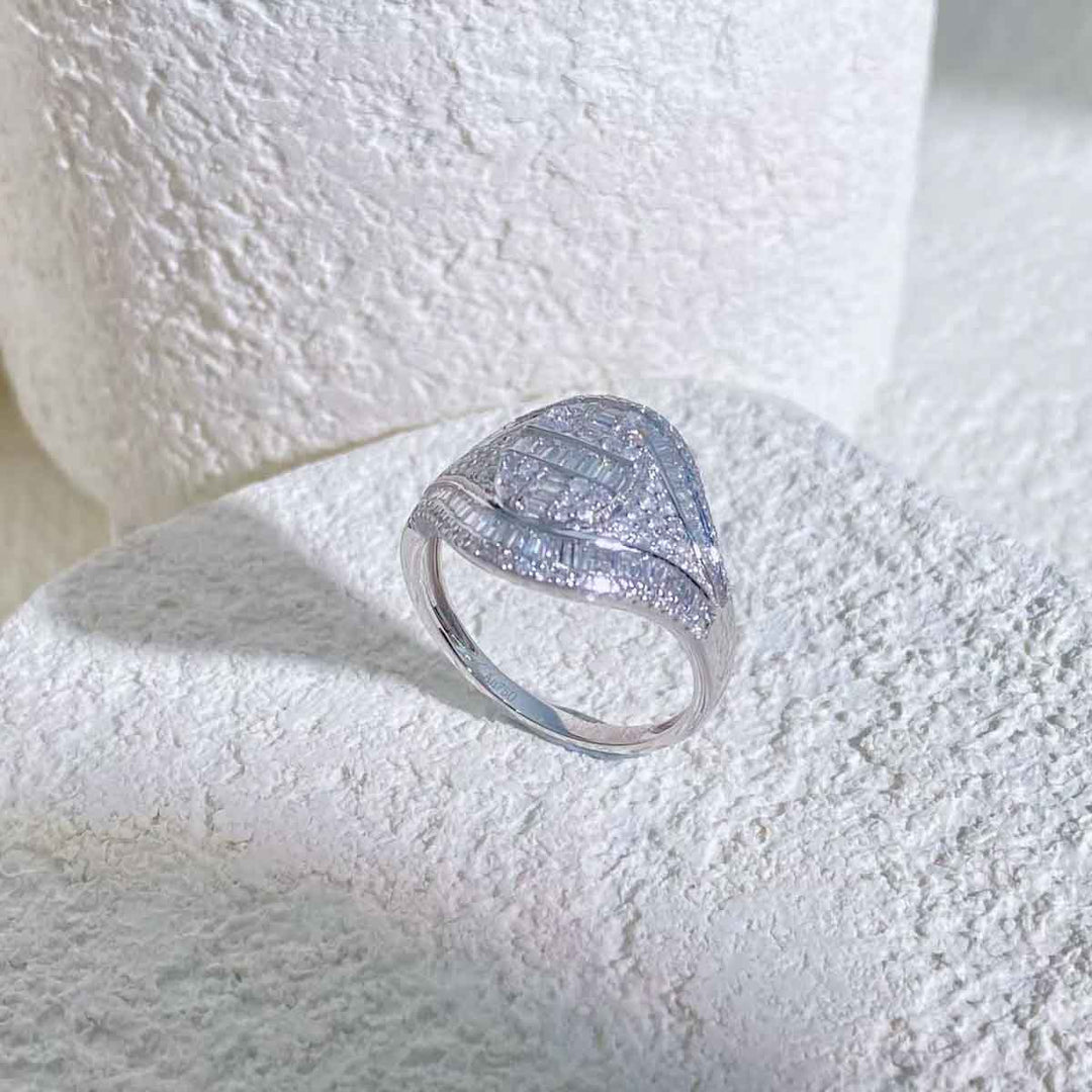 White Diamond Ring D0.96ct 18K, D-E