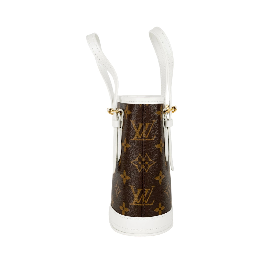Louis Vuitton Monogram Match Nano Bucket Bag White
