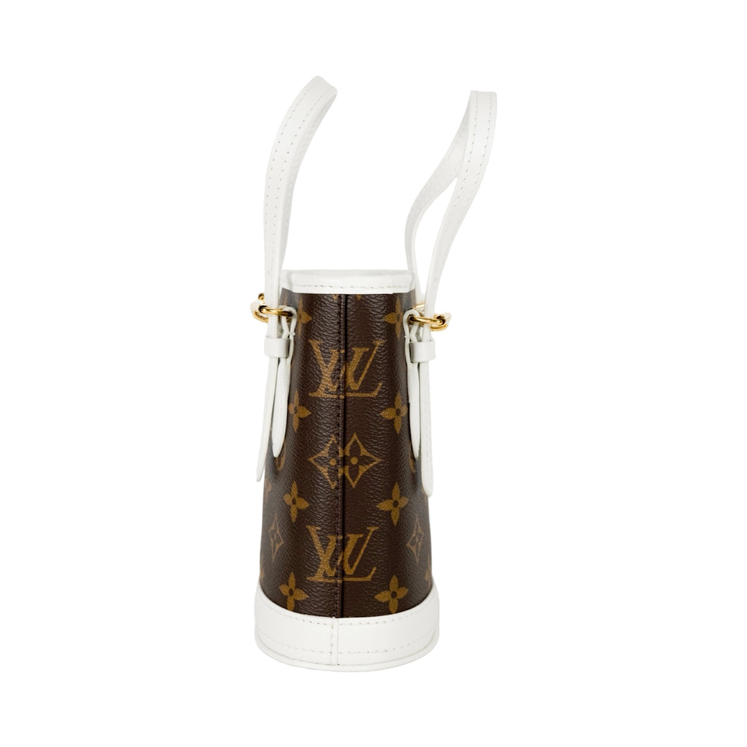Louis Vuitton Monogram Match Nano Bucket Bag White