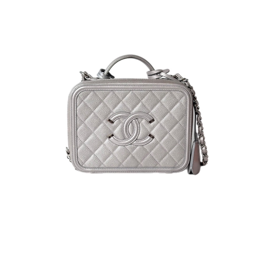 Chanel Silver Vanity Box Bag
