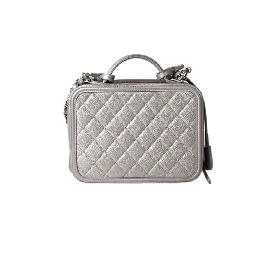 Chanel Silver Vanity Box Bag
