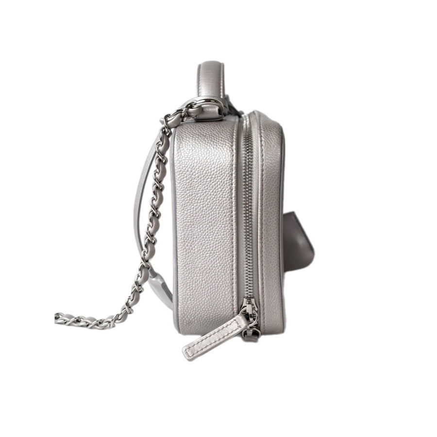 Chanel Silver Vanity Box Bag