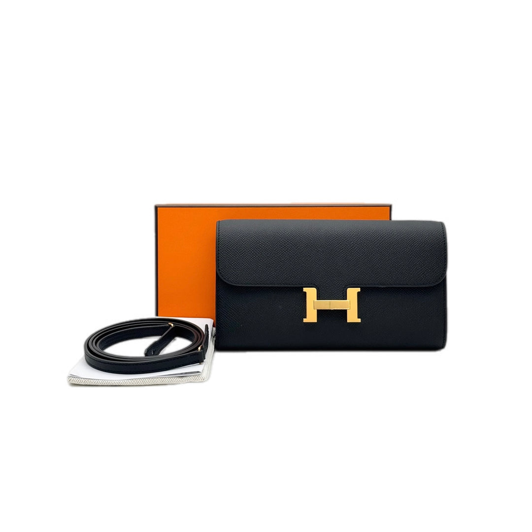 Hermes Constance To Go Black Gold Epsom Bag