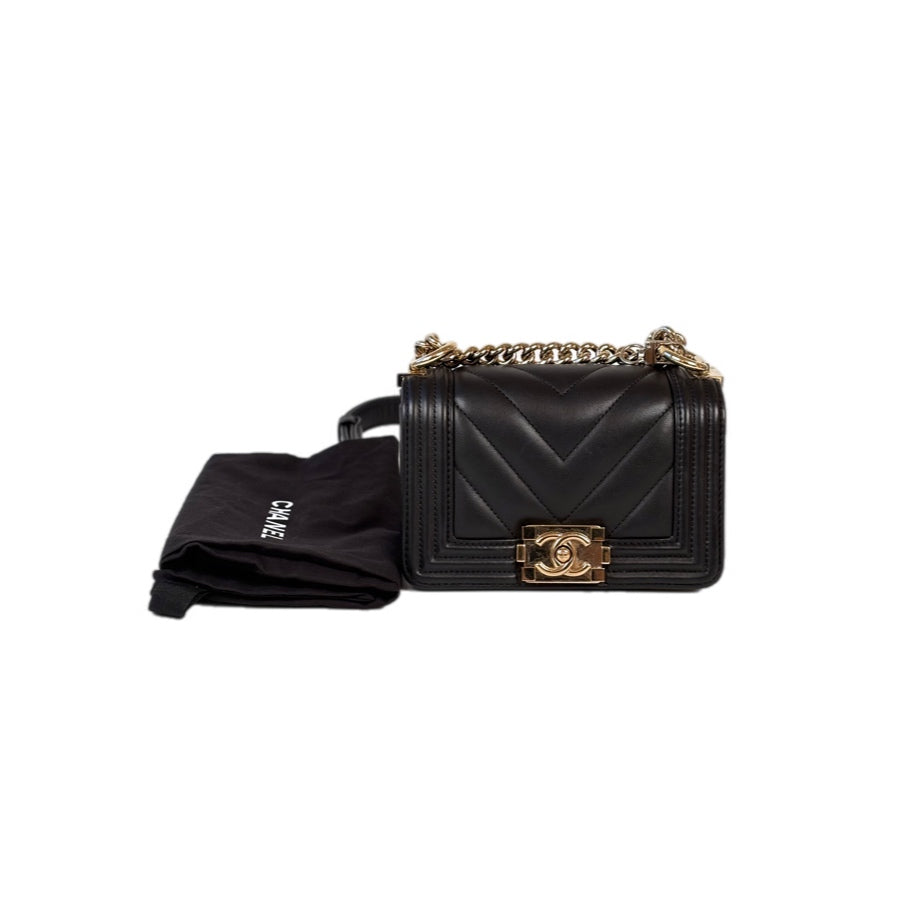 Chanel Leboy  Mini Bag Black V shape