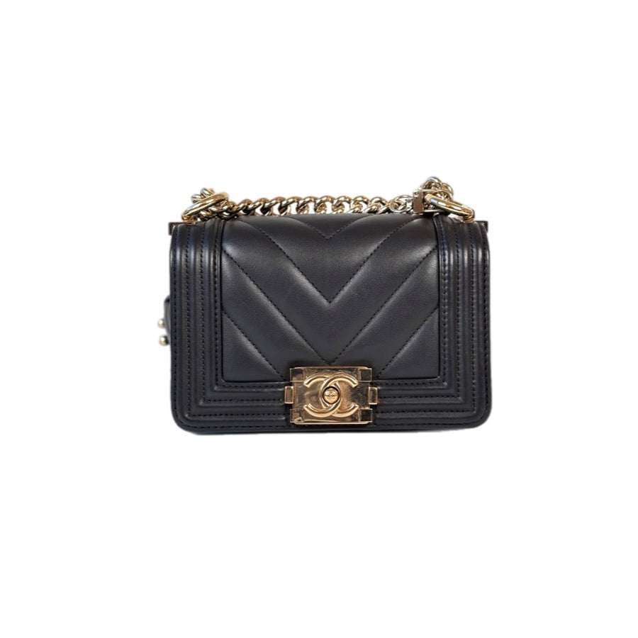 Chanel Leboy  Mini Bag Black V shape