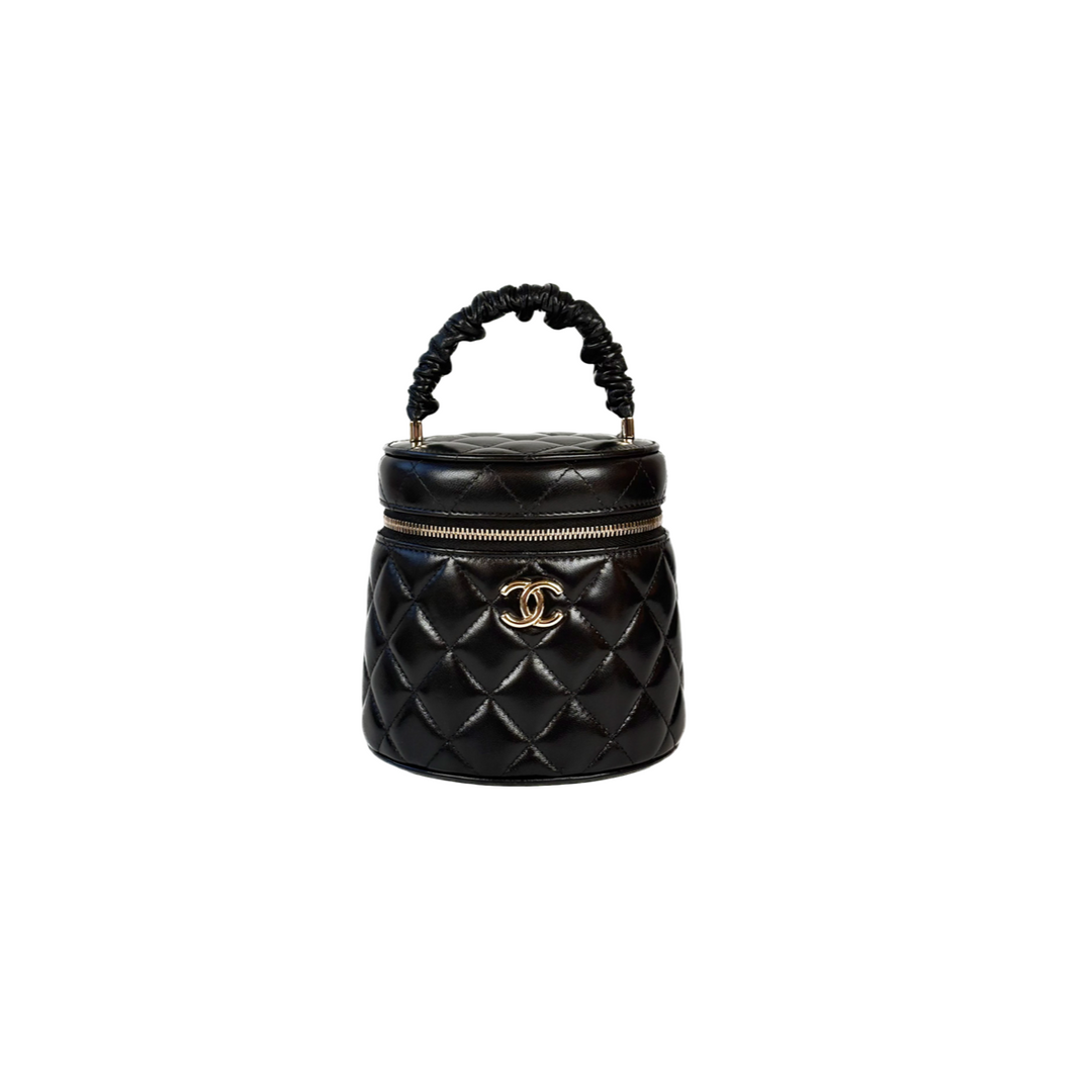 Chanel Black 22S Top Handle Mini Vanity Bag