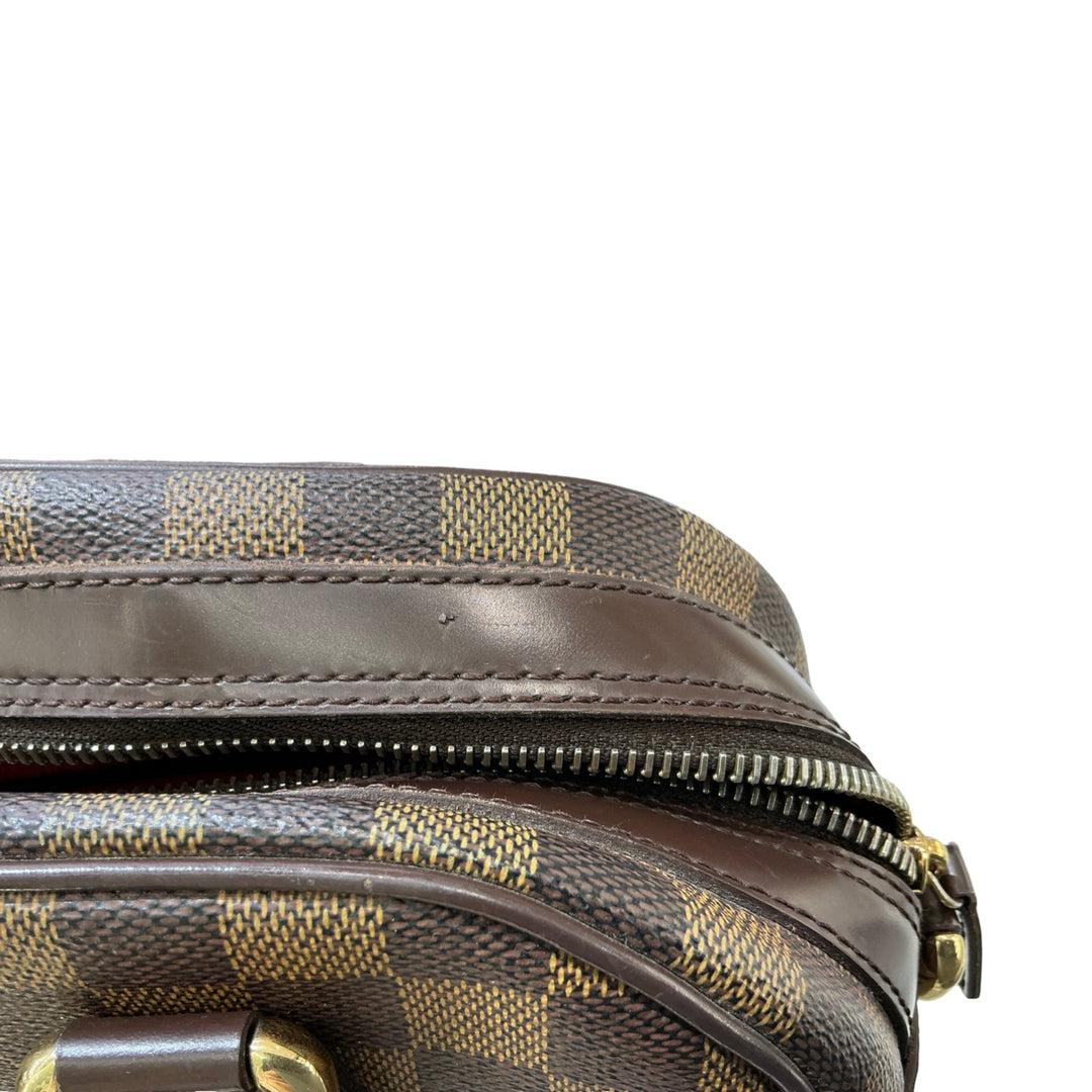 Pre-owned Louis Vuitton Vintage Duomo Boston Bag in Brown, Dark Brown Damier Ebene Coated Canvas - photo 11