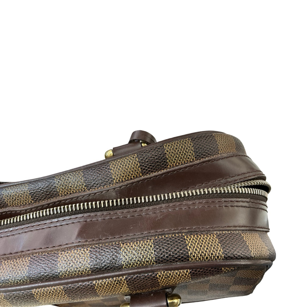 Pre-owned Louis Vuitton Vintage Duomo Boston Bag in Brown, Dark Brown Damier Ebene Coated Canvas - photo 13
