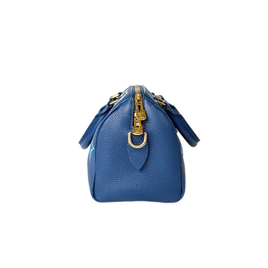 Louis Vuitton Speedy 20cm Blue Bag