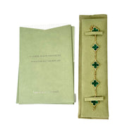 VCA Vintage Alhambra 5 Motifs 18K Malachite Bracelet