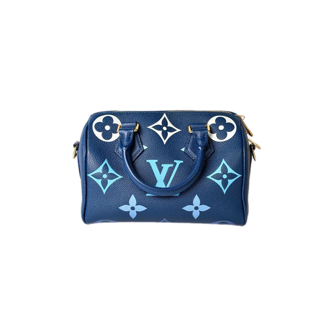 Louis Vuitton Speedy 20cm Blue Bag