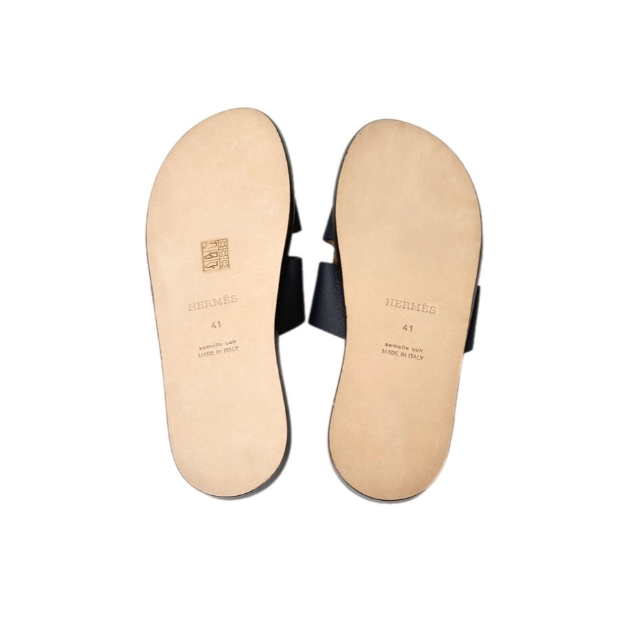 Hermes Izmir Navy Sandals #41