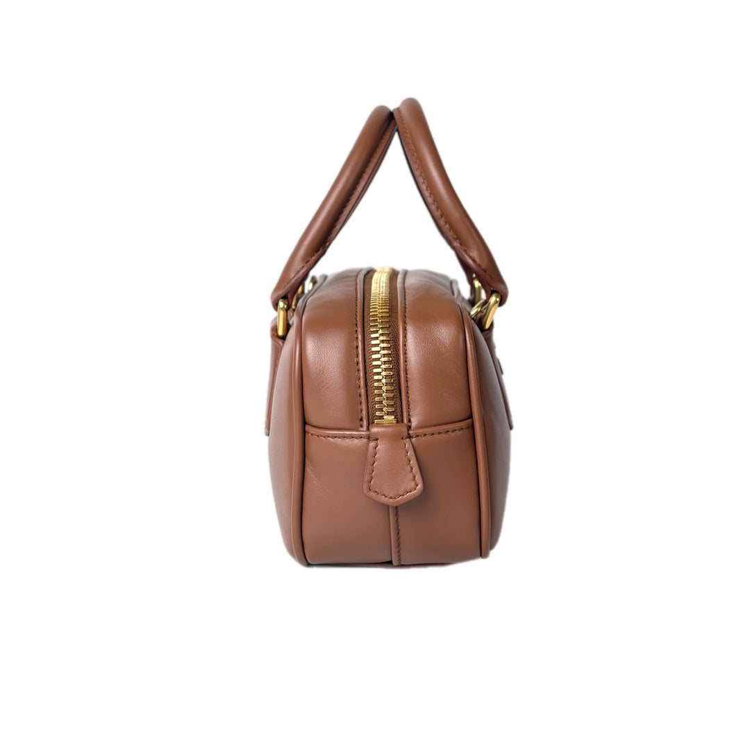 Miumiu Arcadie leather Mini Bag Cognac Color
