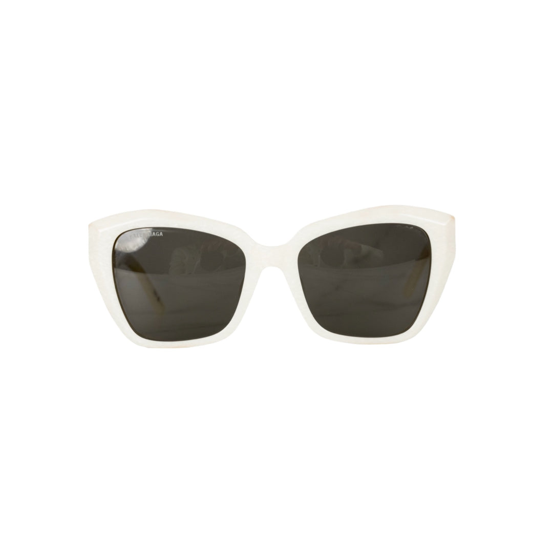 Balenciaga White Square Sunglasses