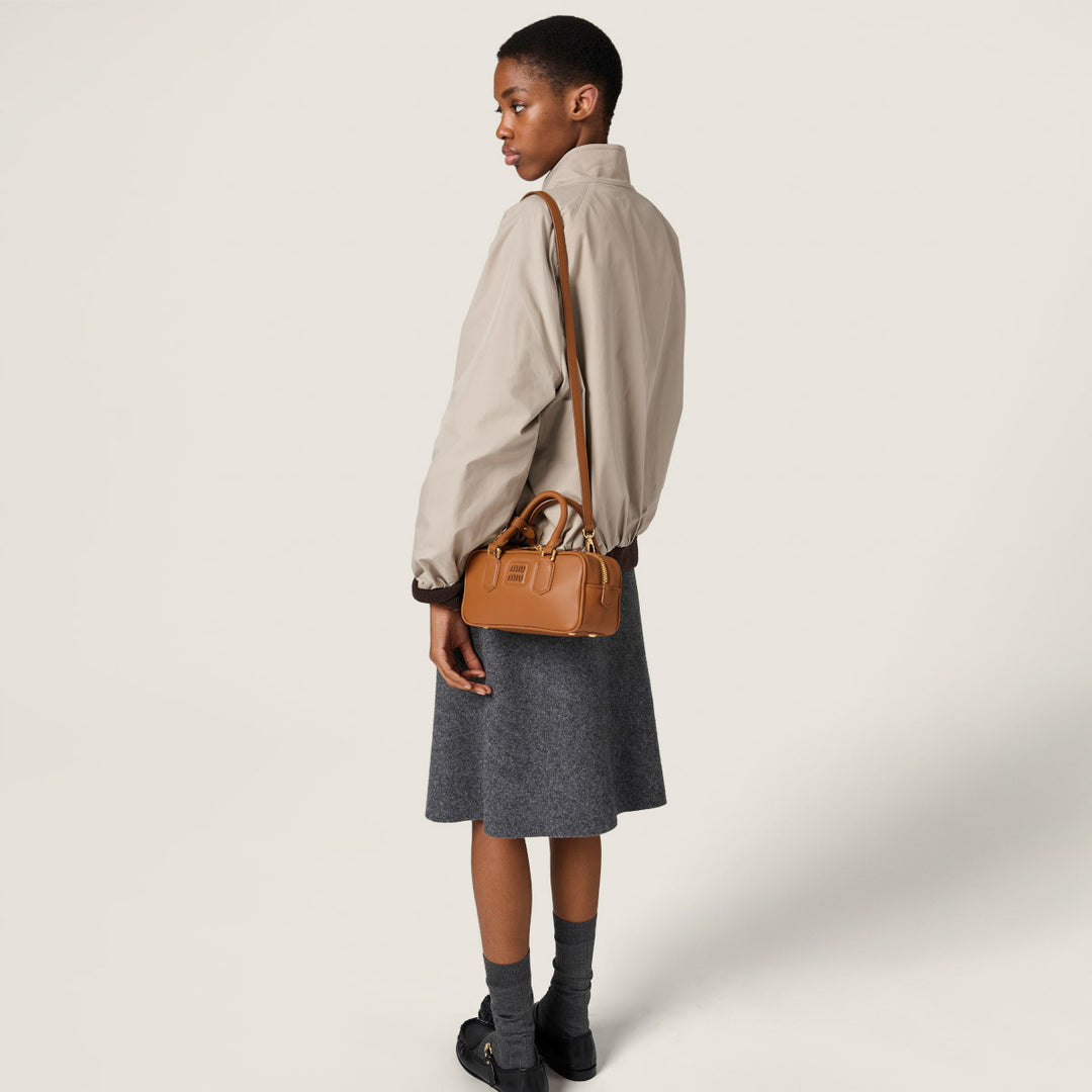 Miumiu Arcadie leather Mini Bag Cognac Color