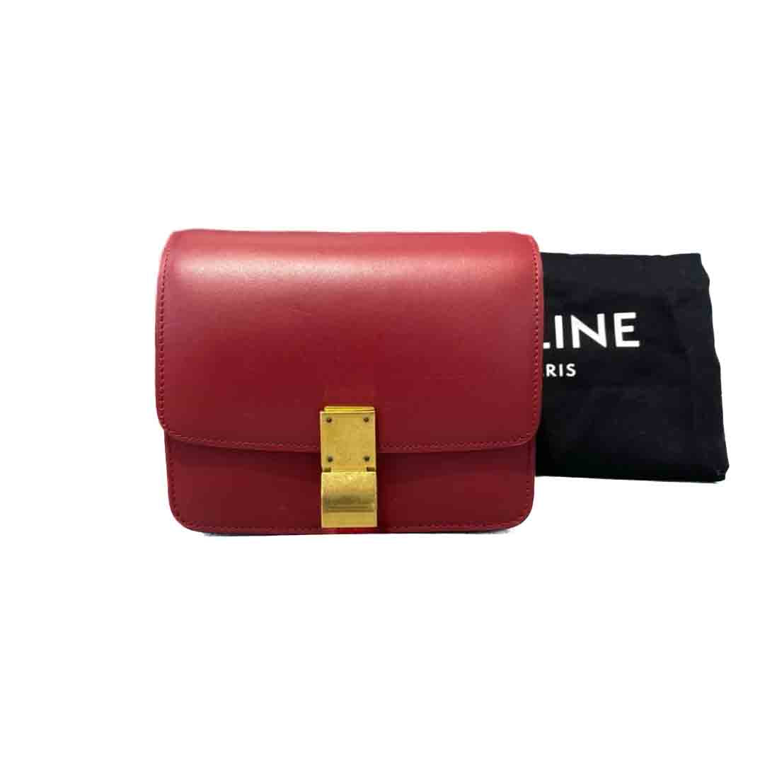 Celine Small Red Classic Box Bag