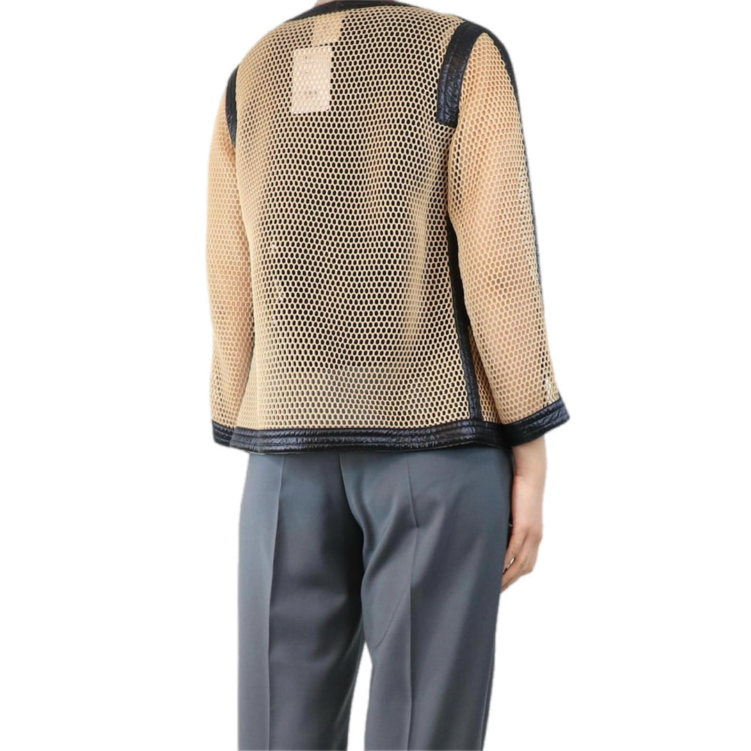 Chanel Beige/Black Mesh Jacket #36