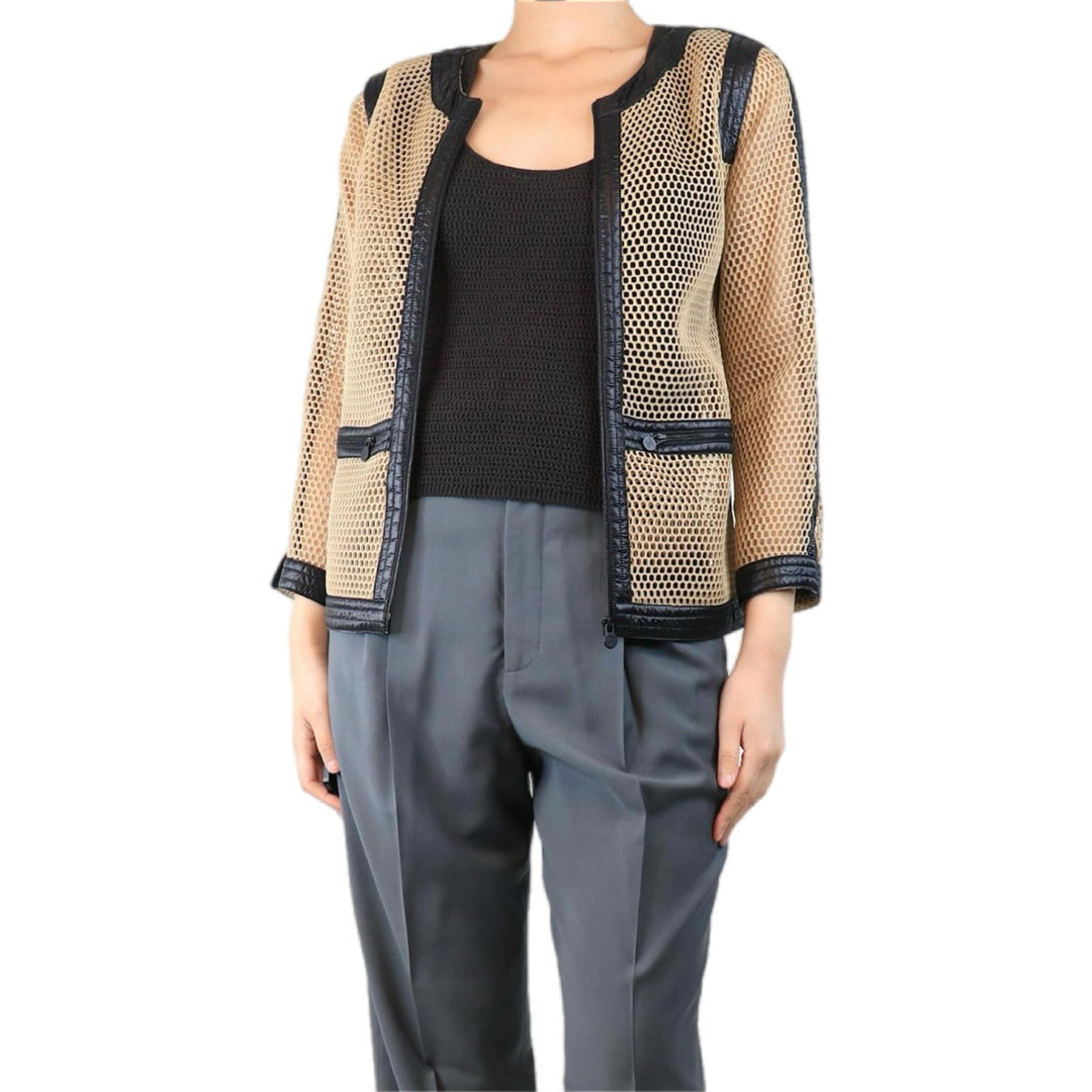 Chanel Beige/Black Mesh Jacket #36