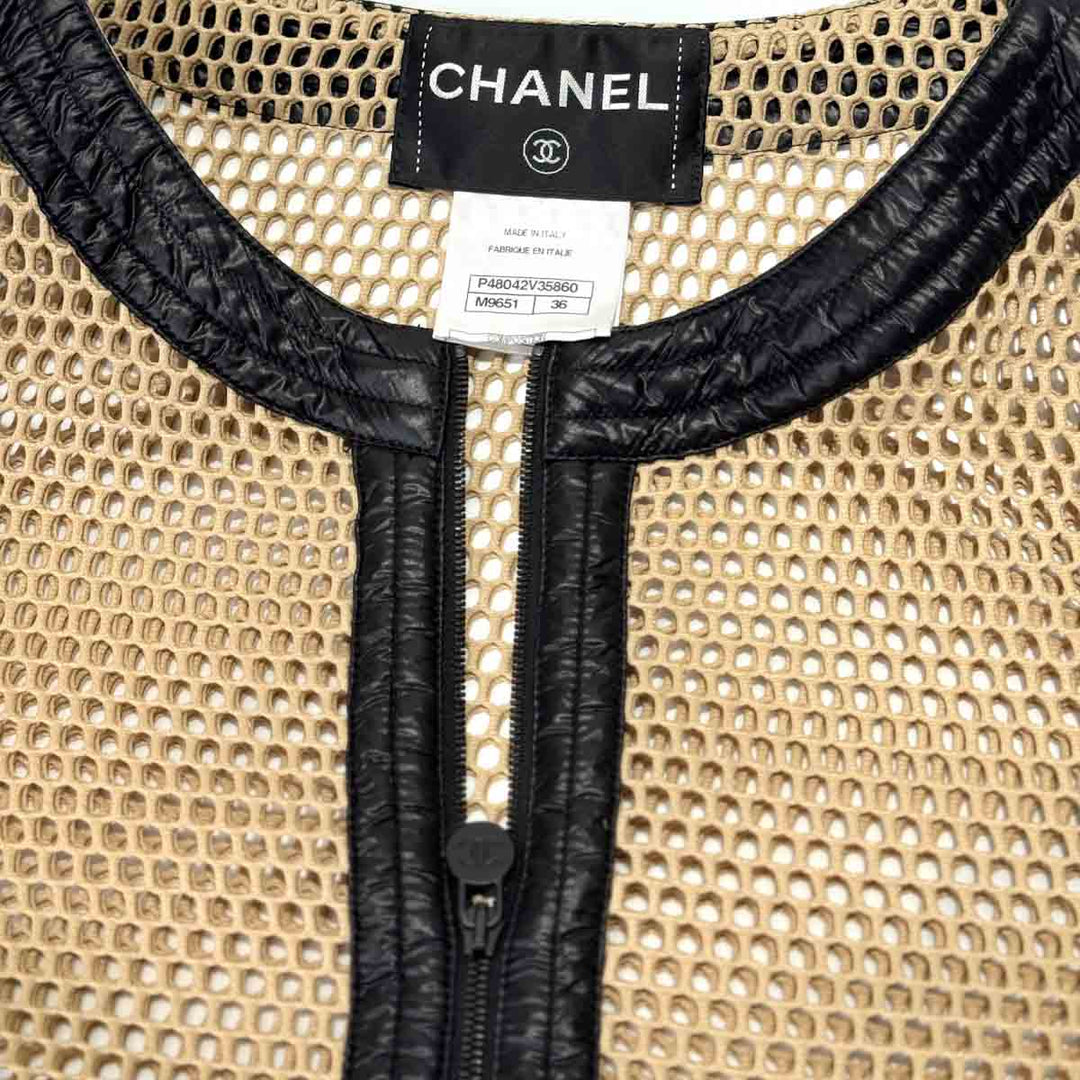 Chanel Beige/Black Mesh Jacket #36