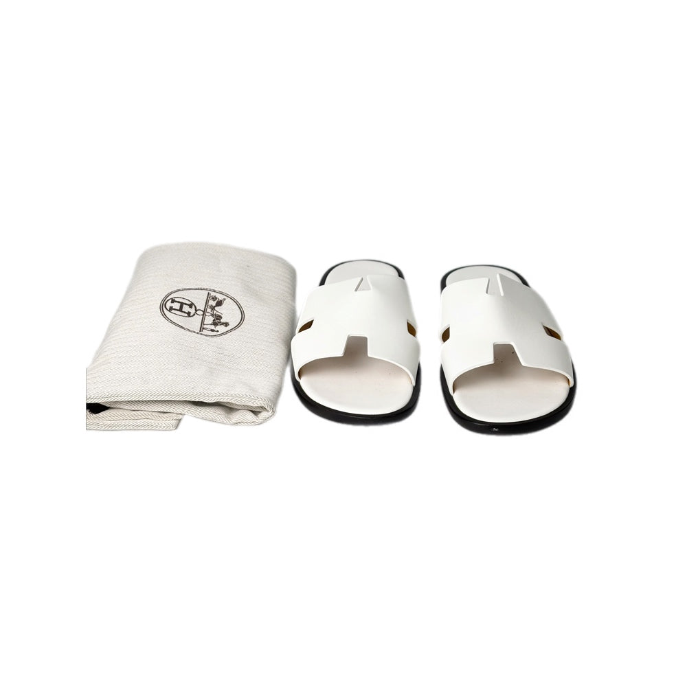 Hermes Izmir White Sandals #40