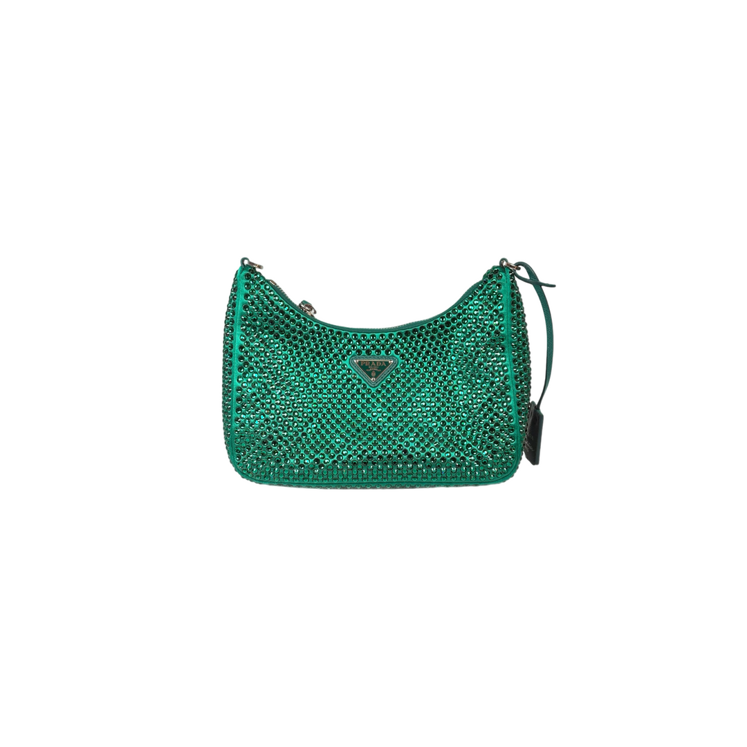 Prada Re-edition Crystal Bag Green
