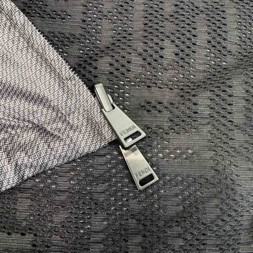 Fendi Black Zipped Up Nylon Jacket #48