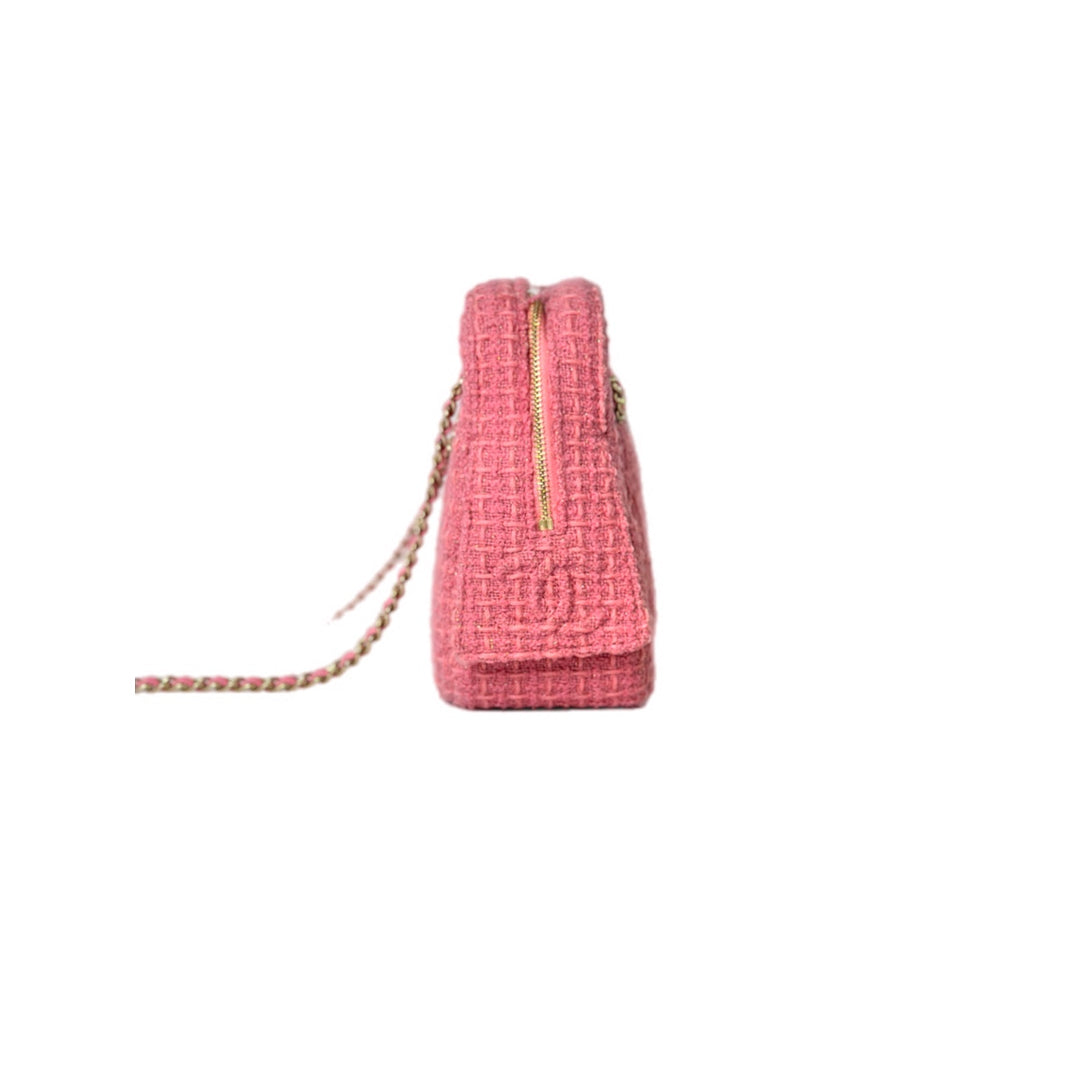 Chanel Pink Tweed Shoulder Bag