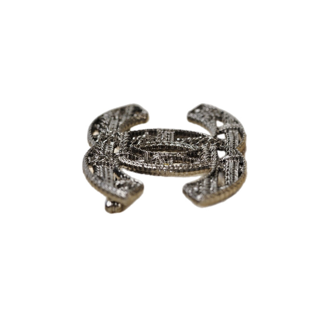 Chanel Black CC Brooch