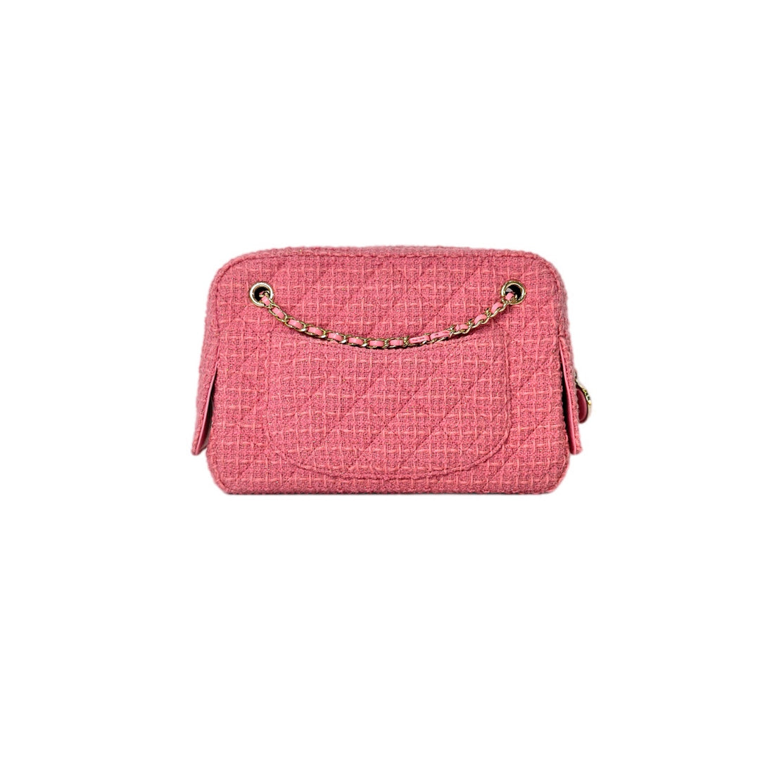 Chanel Pink Tweed Shoulder Bag