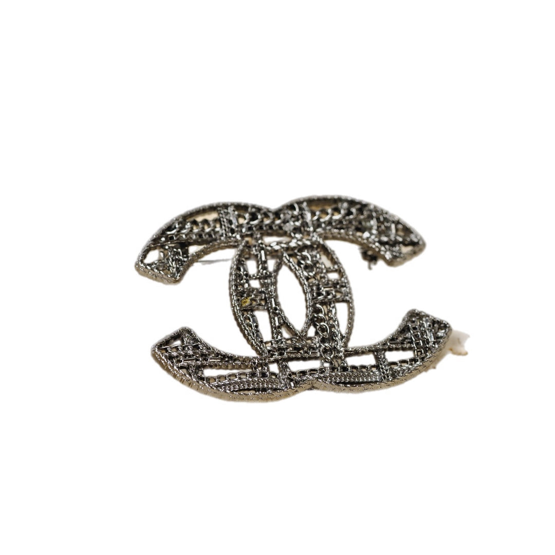Chanel Black CC Brooch
