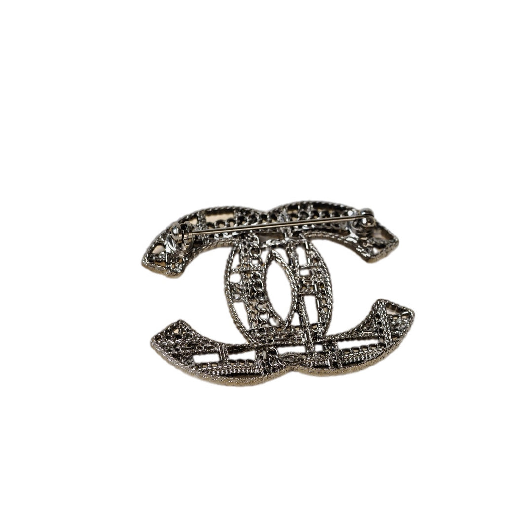 Chanel Black CC Brooch