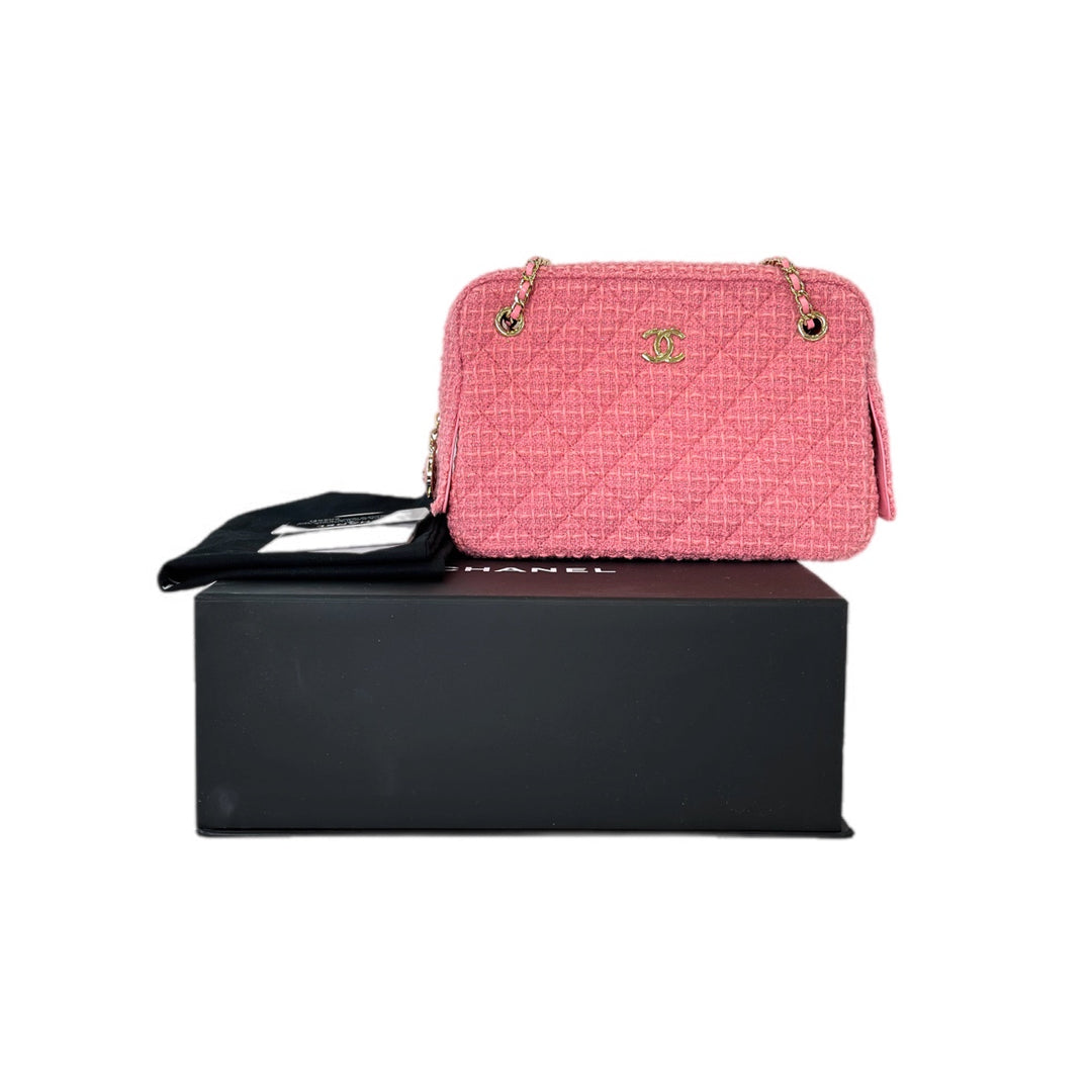 Chanel Pink Tweed Shoulder Bag