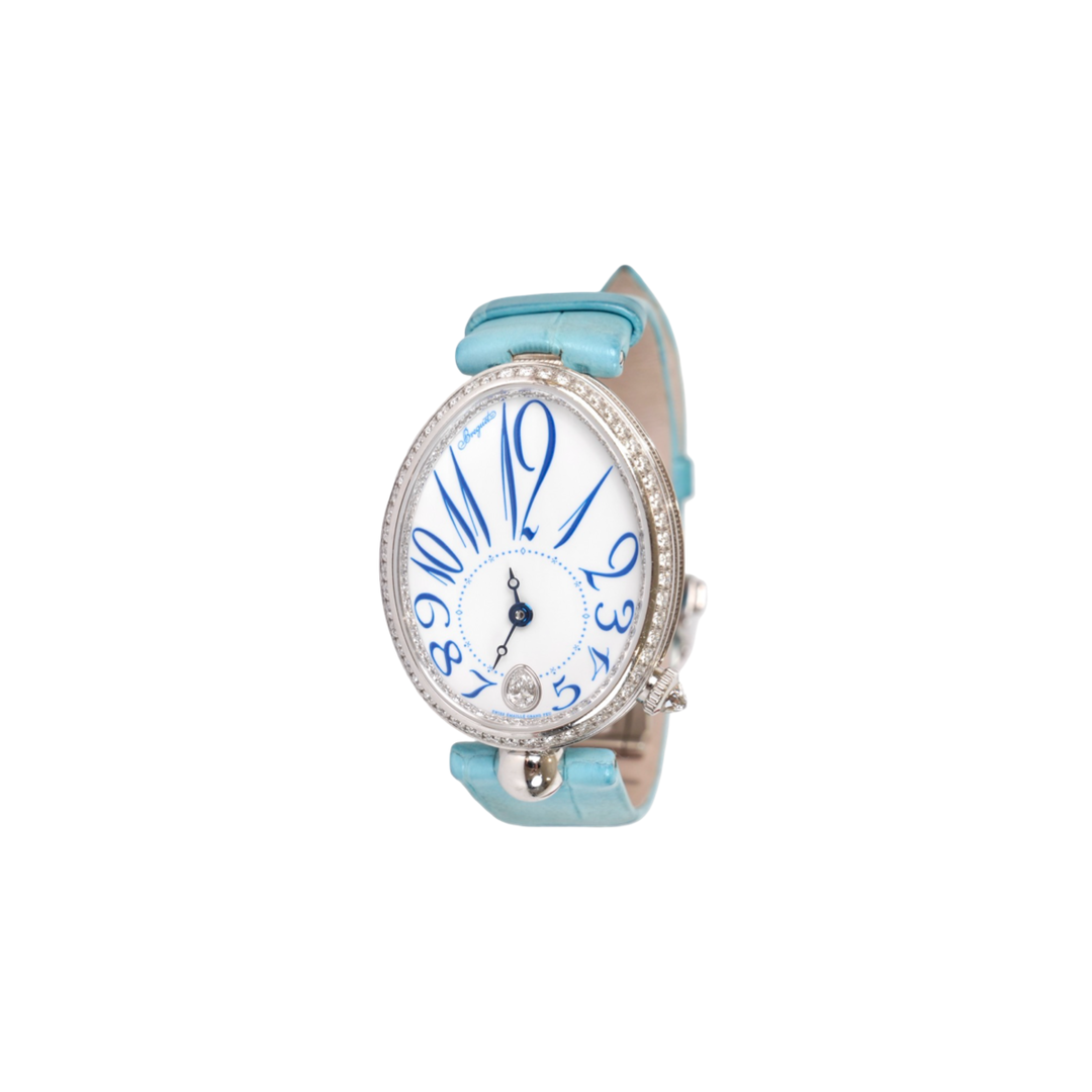 Breguet Reine de Naples 8918 18K White Gold Diamond Auto Watch 36.5 x 28.45 MM