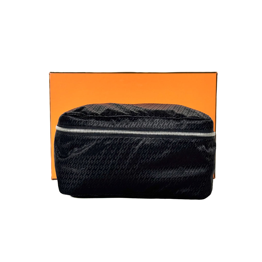 Hermes Black Travelsilk Zip Pouch Bag