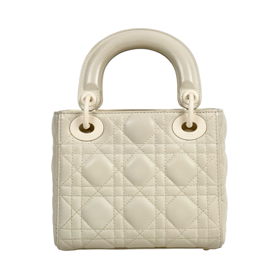 Dior Lady Dior Mini White Bag