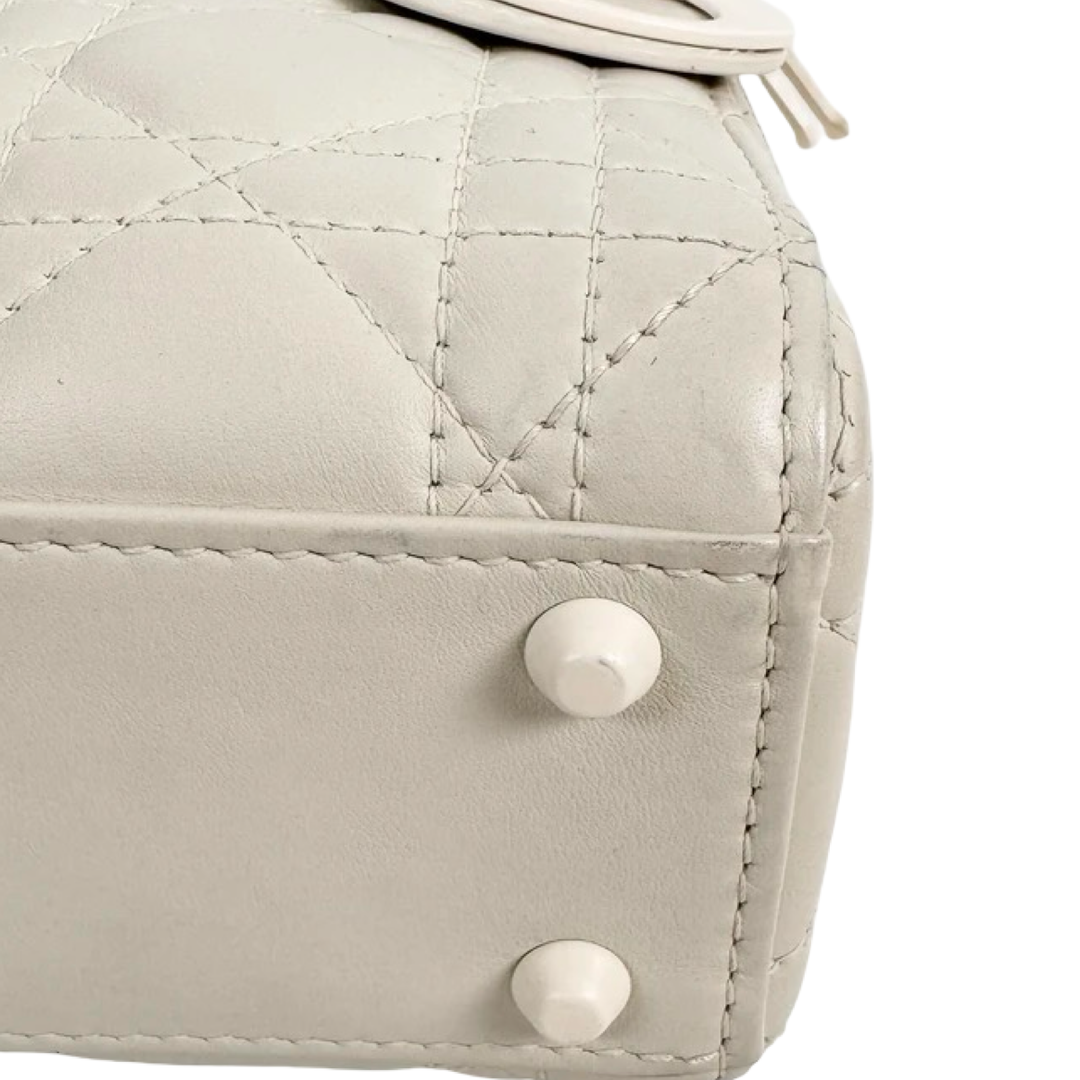 Dior Lady Dior Mini White Bag