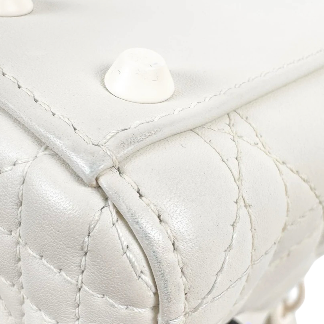 Dior Lady Dior Mini White Bag