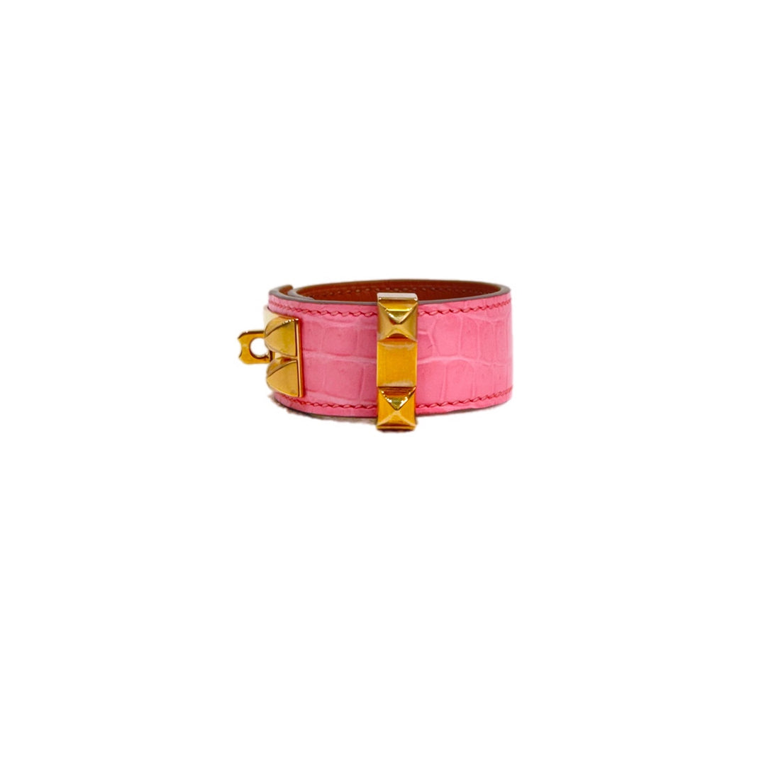 Hermes Crocdile Rose CDC Bracelet