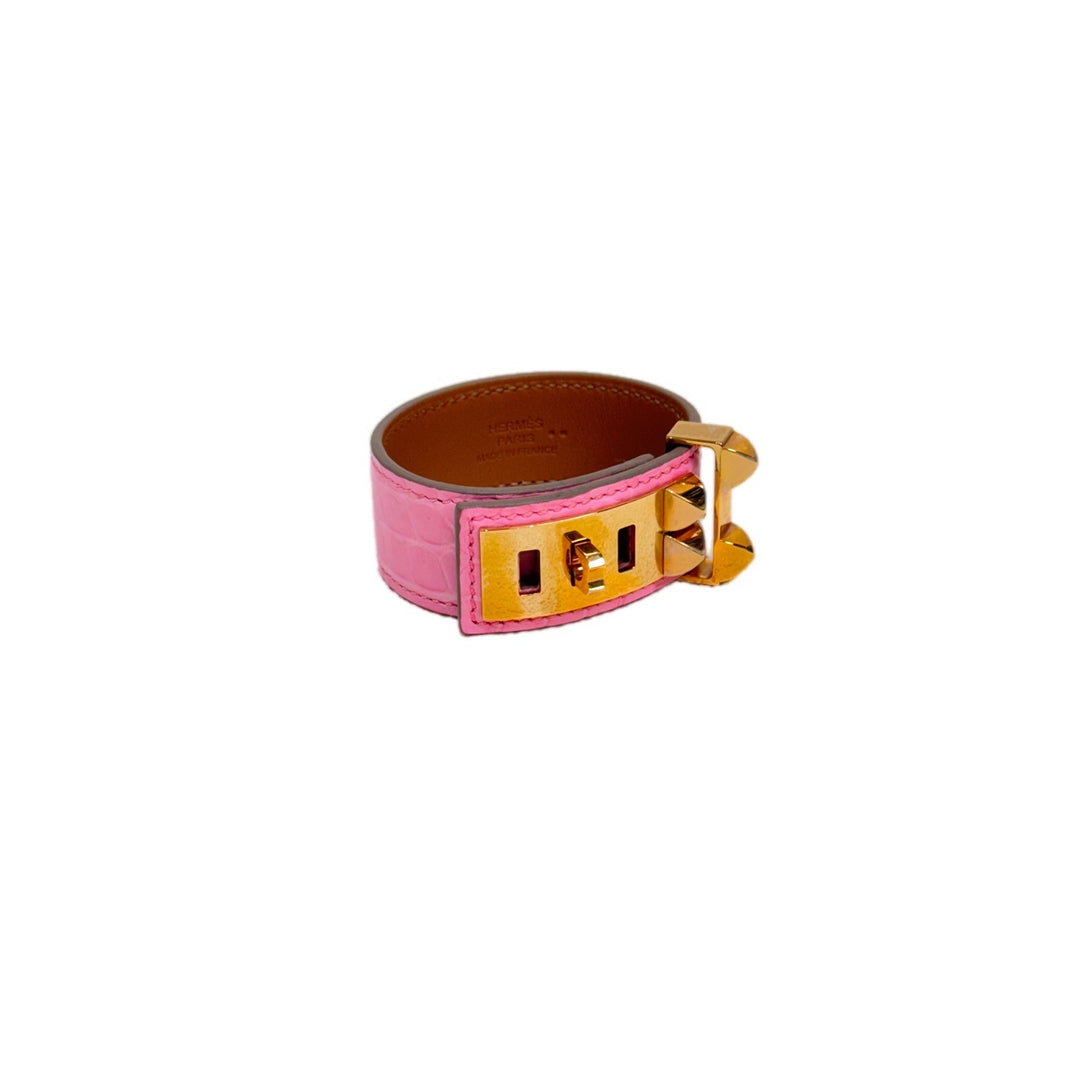 Hermes Crocdile Rose CDC Bracelet