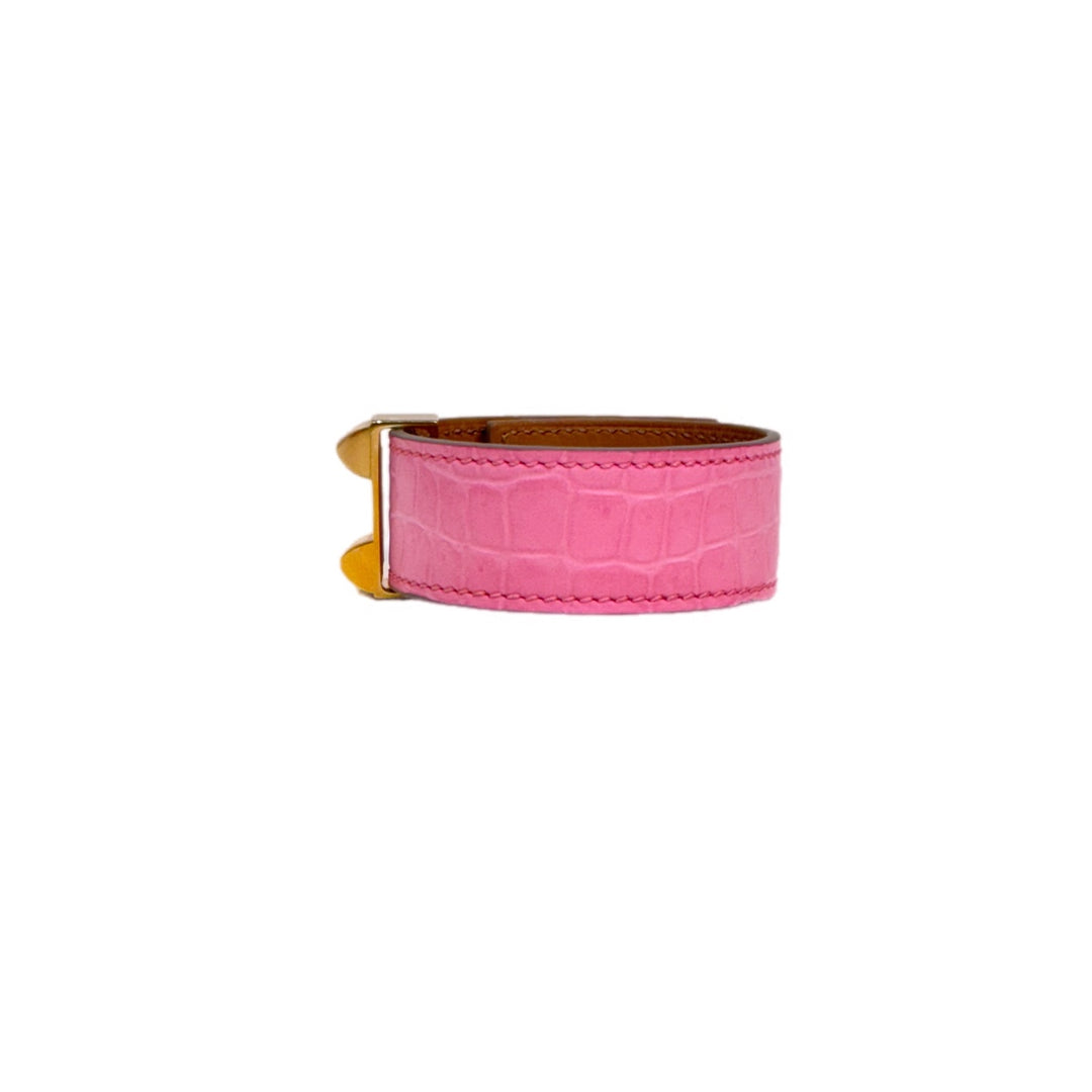 Hermes Crocdile Rose CDC Bracelet