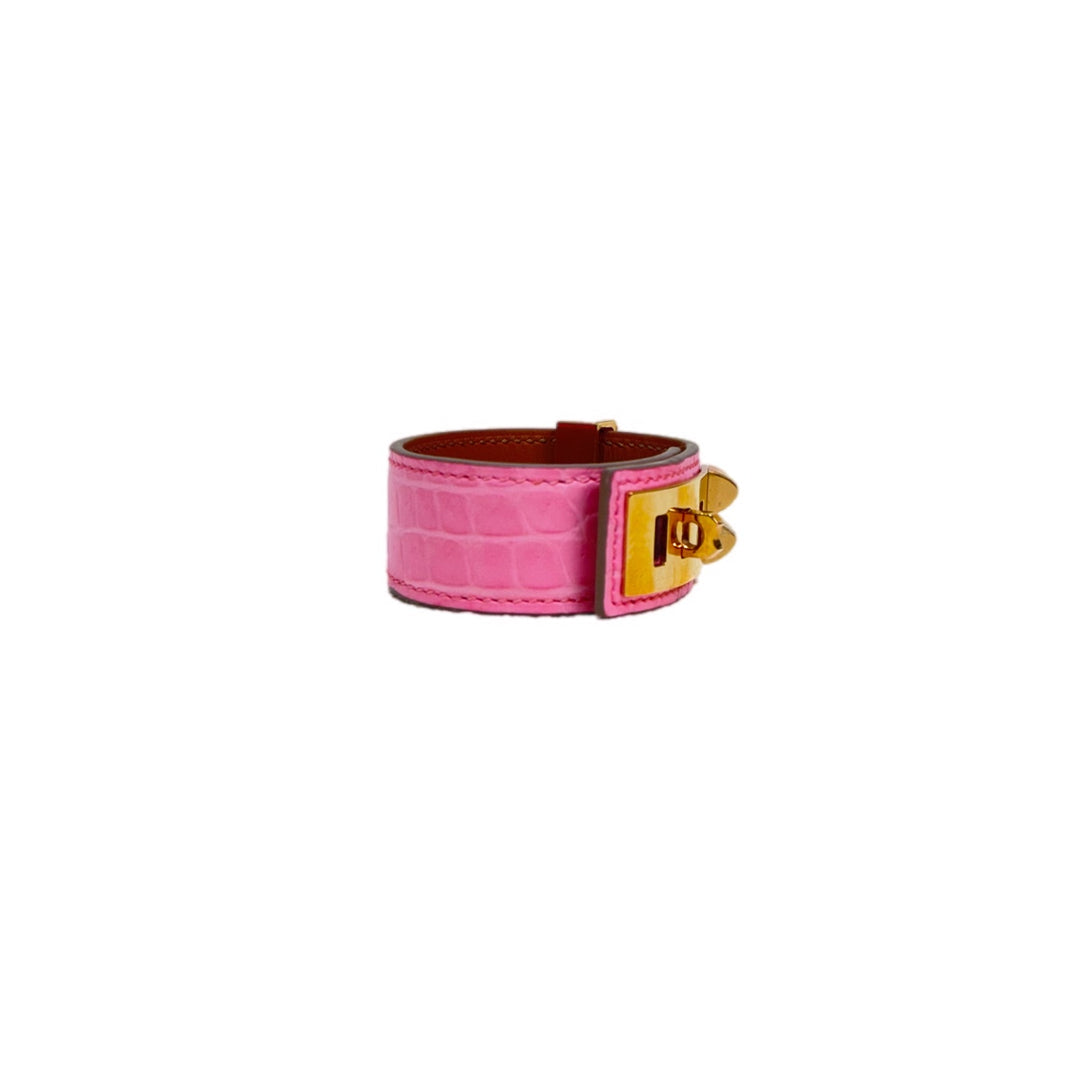 Hermes Crocdile Rose CDC Bracelet