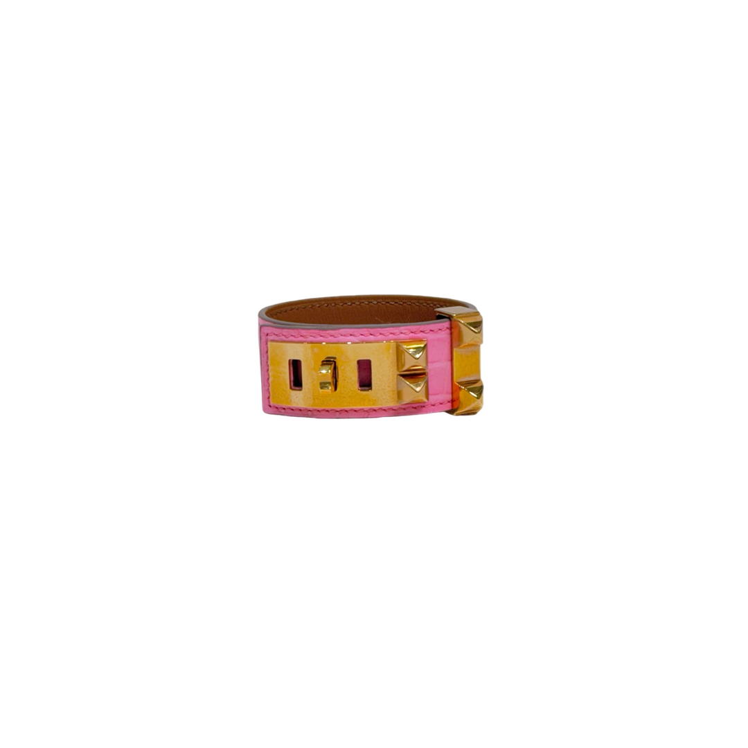 Hermes Crocdile Rose CDC Bracelet