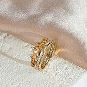 Natural Yellow Diamond Heart Crown Ring 0.335ct White Diamond, 0.175ct, 18K Gold