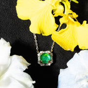 Natural Emerald Sugar-loaf Necklace D1.00ct d0.20ct,18K