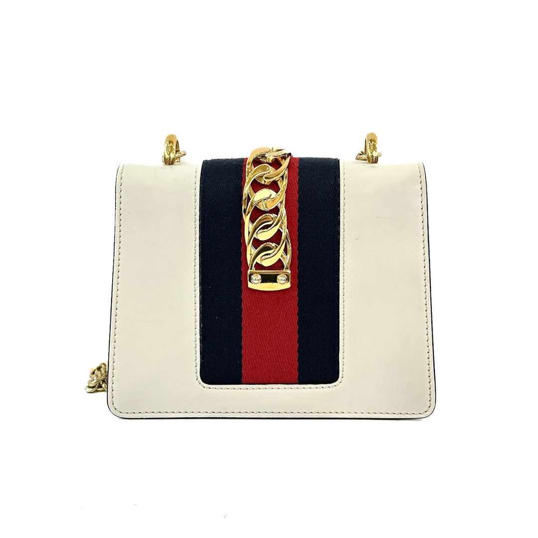 Gucci Sylvie Mini White Chain Bag